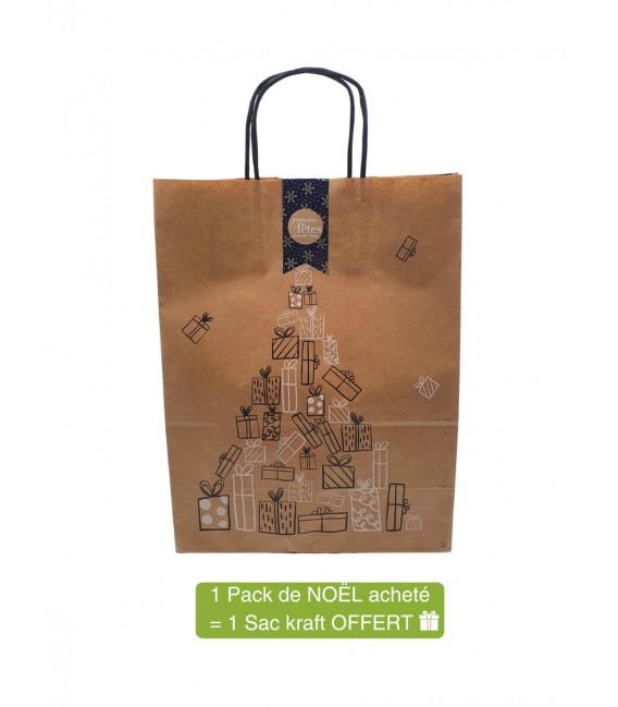 Sac de Noël recyclable pour emballage cadeau - Papier kraft