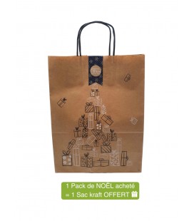 Sac de Noël recyclable pour emballage cadeau - Papier kraft