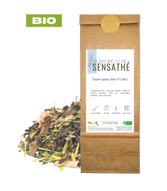 Tisane apais' tête N°2 BIO, plantes en vrac
