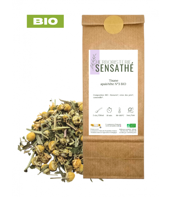 Tisane pais' tête N°3 BIO, plantes en vrac