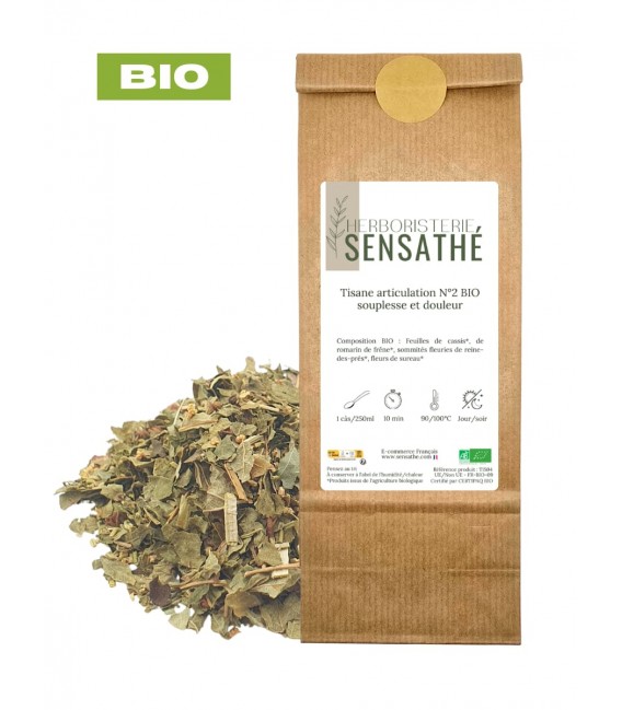 Tisane articulation N°1 BIO souplesse et douleur, plantes en vrac - Herboristerie & Phytothérapie