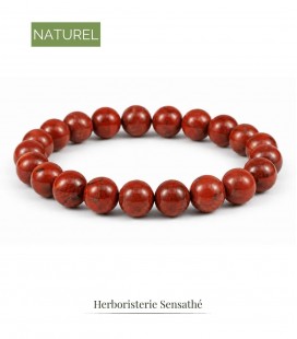 Bracelet jaspe rouge en pierre naturelle - Perles rondes - Bijoux énergétique