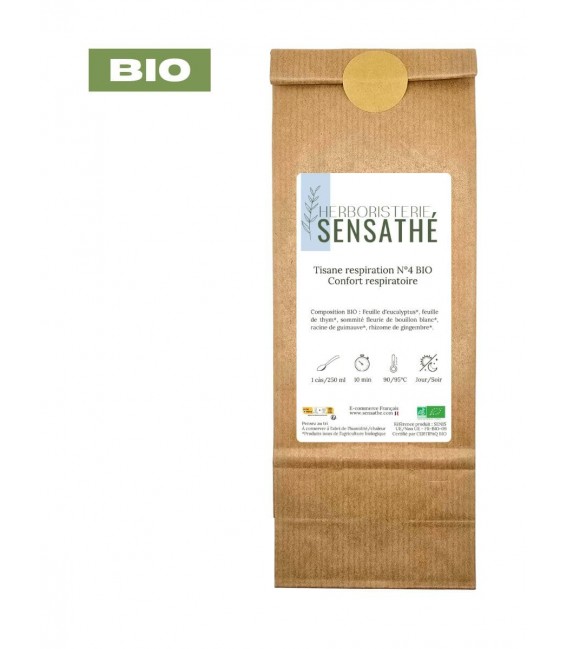 Tisane respiration N°4 BIO confort respiratoire, plantes en vrac