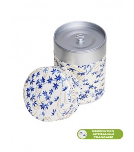 Boîte à thé Washi - double couvercle - Décorée artisanalement en France - 100gr