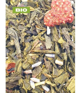 Thé vert/thé blanc énergie - douleur grippale - Fraise/jasmin/piment - Tisane - Produits bio
