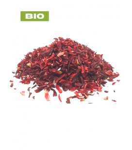 Hibiscus BIO, hibiscus sabdariffa, tisane hibiscus - fleur coupée, plantes en vrac